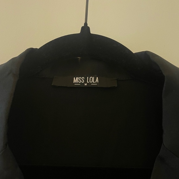 LOLA BABY TWO PIECE SATIN PANT SET - BLACK - Picture 7 of 7